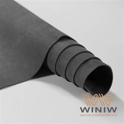 Material din piele din piele intoarsa din microfibra gri pentru tapiterie auto